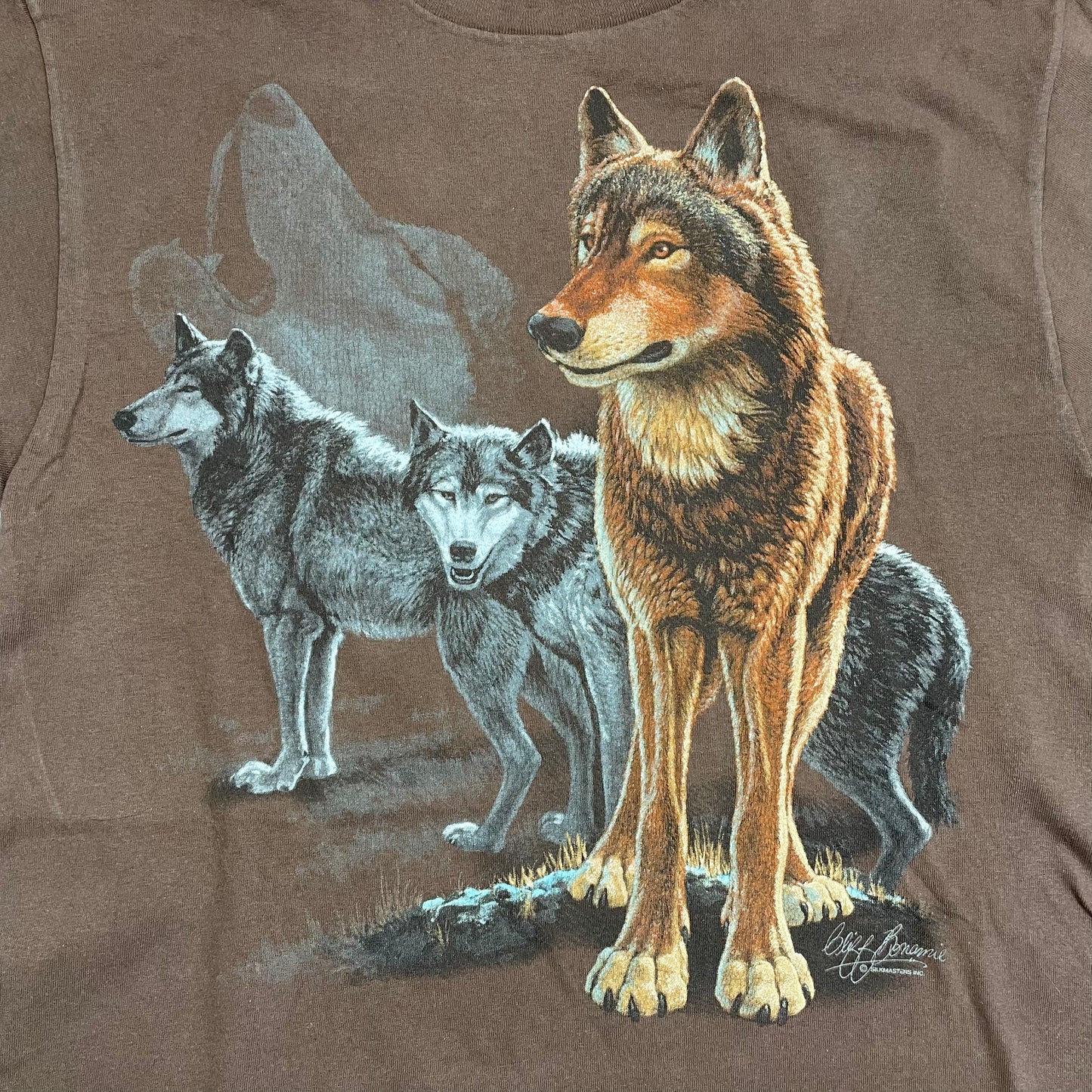 T-shirt mit Wolf Graphic - L/XL