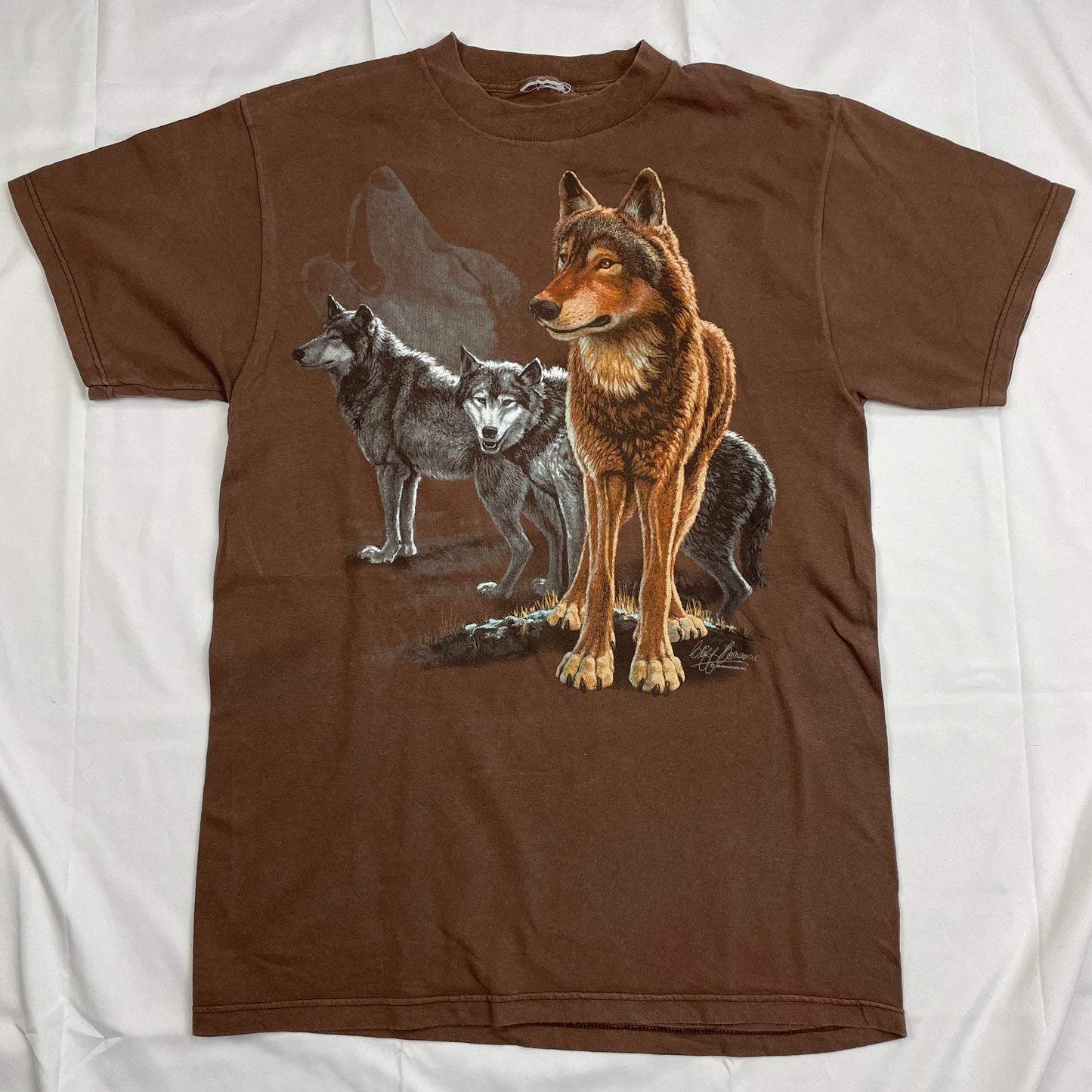 T-shirt mit Wolf Graphic - L/XL