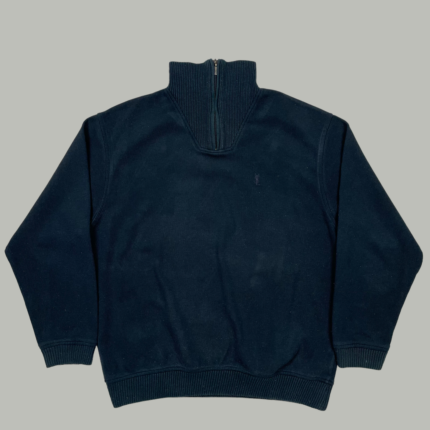 Yves Saint Laurent Bootleg Quarter Zip Sweatshirt [Gestickt] - L